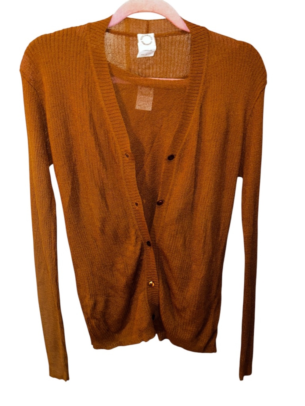 Vico Drito Portofino carmel brown lightweight twinset cardigan shell L ITALY